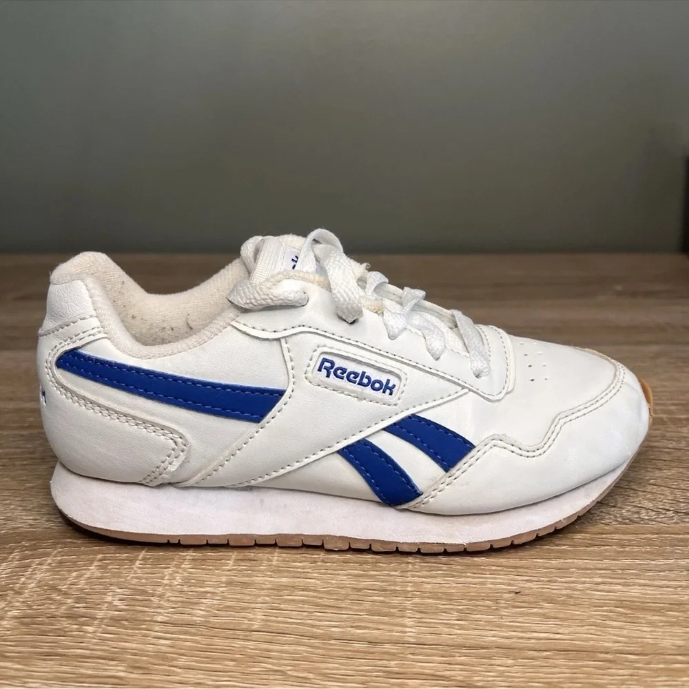 Reebok Classic Kids Sneakers White Blue Gum Sole Youth Size 1 - Picture 3 of 7